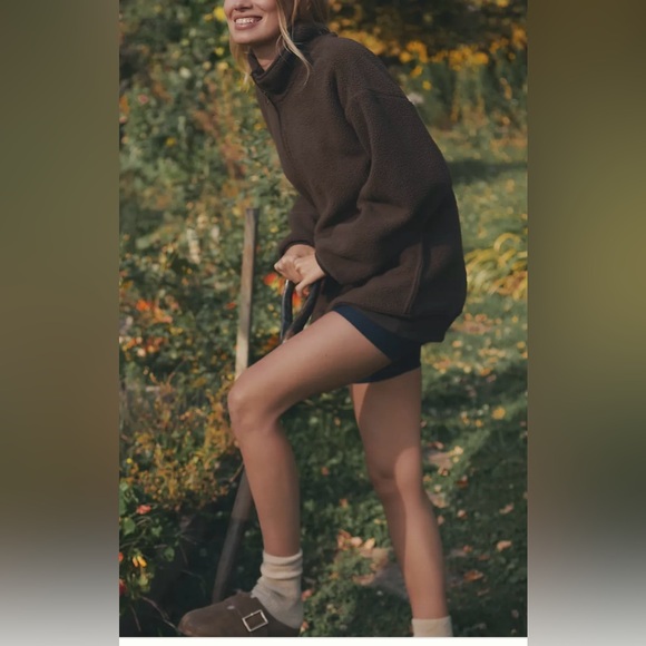 ANTHROPOLOGIE Chocolate Pilcro Half-Zip Pullover Sweatshirt - Picture 8 of 13